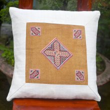 cushion cover white and brown